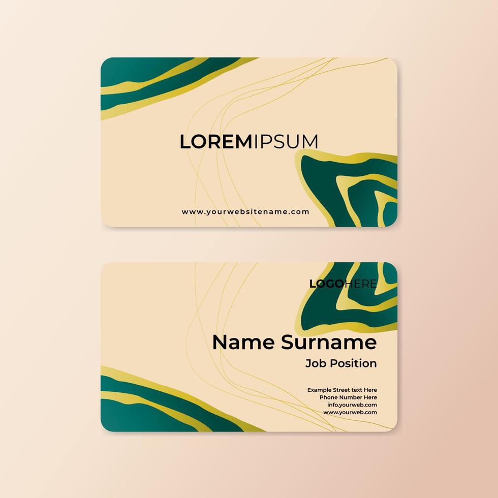 Modern abstract business card design template with rounded corner vector