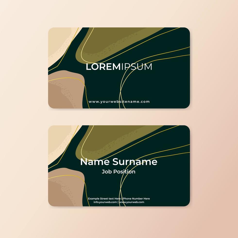 Modern abstract business card design template with rounded corner vector
