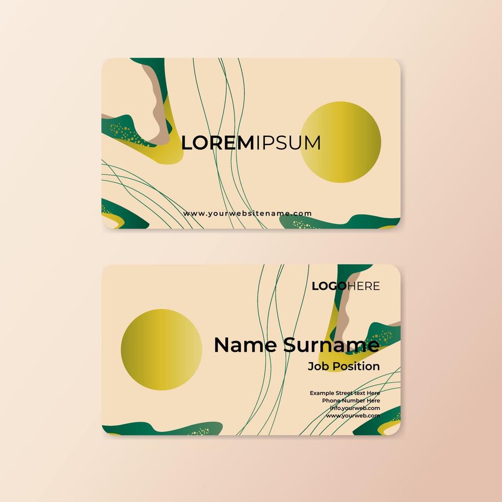 Modern abstract business card design template with rounded corner vector