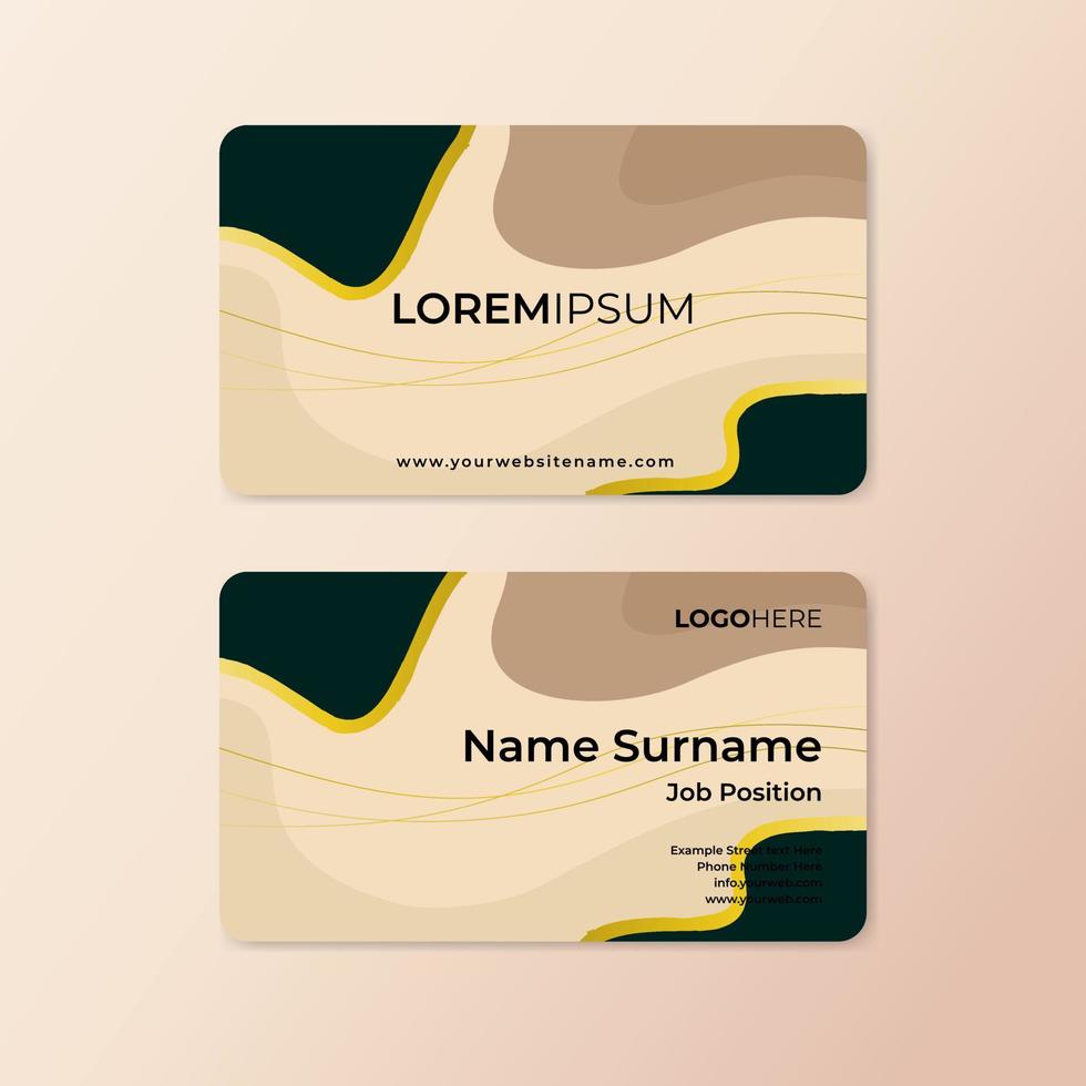 Modern abstract business card design template with rounded corner vector