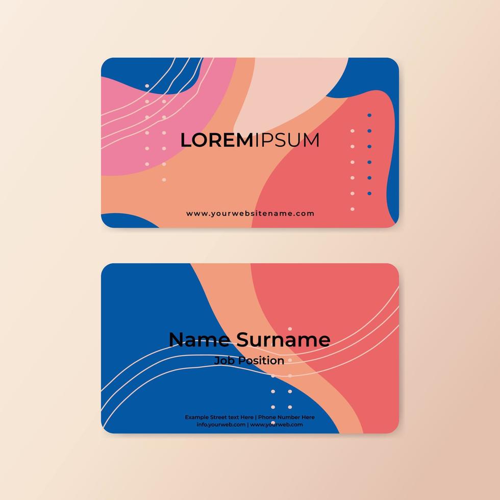 Modern abstract business card design template with rounded corner vector
