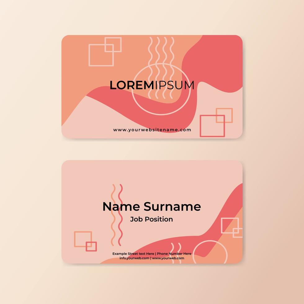 Modern abstract business card design template with rounded corner vector