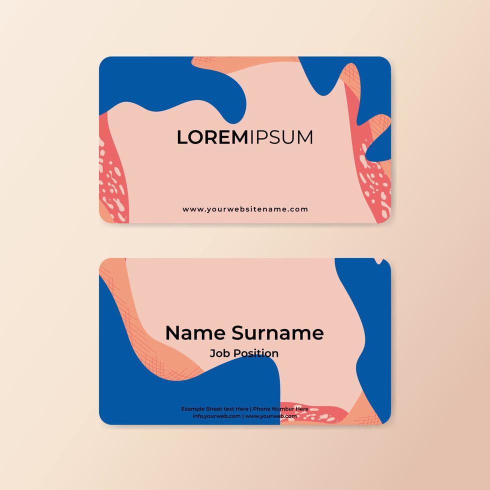 Modern abstract business card design template with rounded corner vector