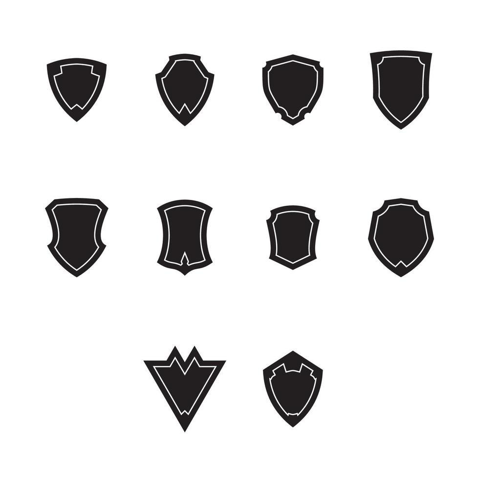 Emblem shield logo set vector