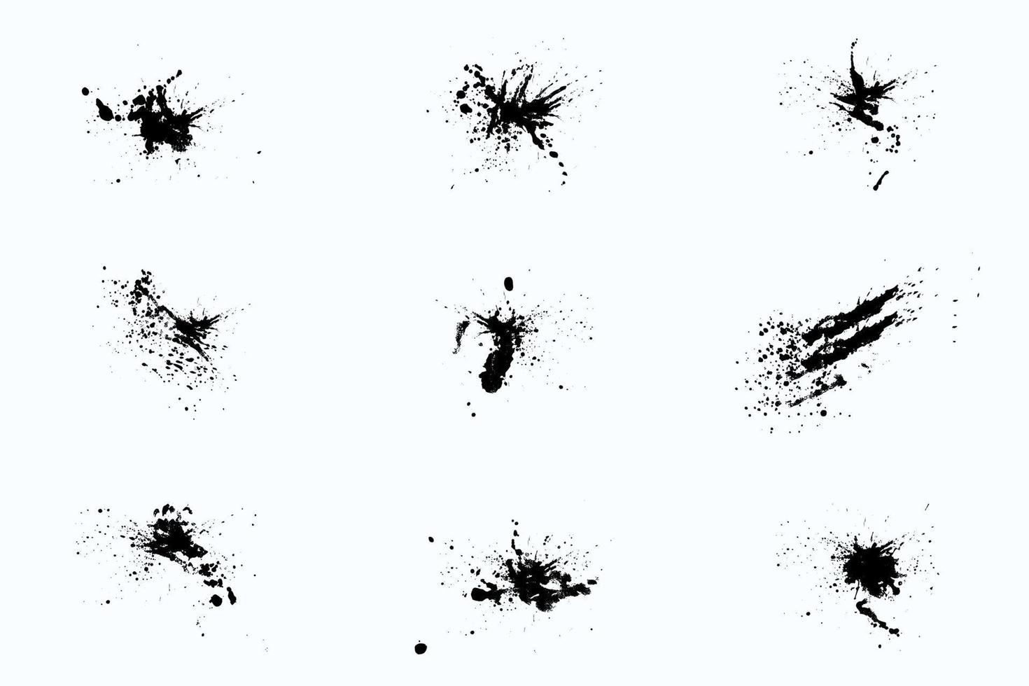 set of abstract grunge ink splat in vector eps 10