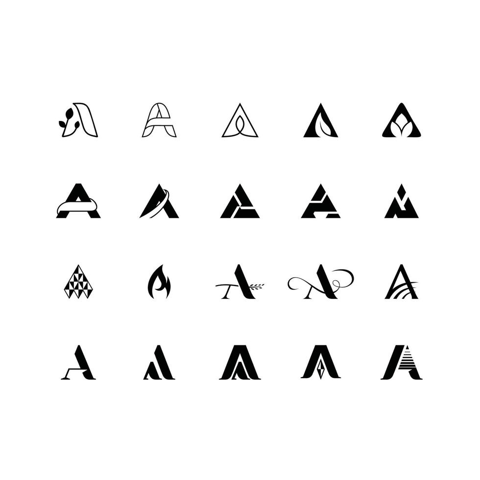 un conjunto de vectores de logotipo de letra