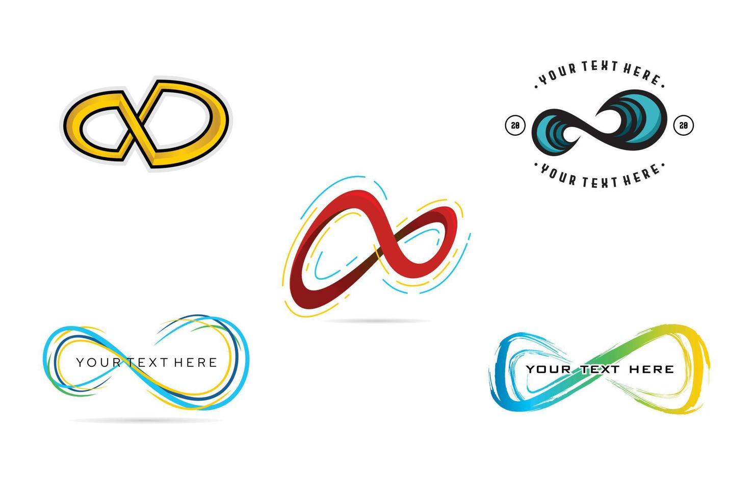 Modern infinity logo design with cool gradient vector