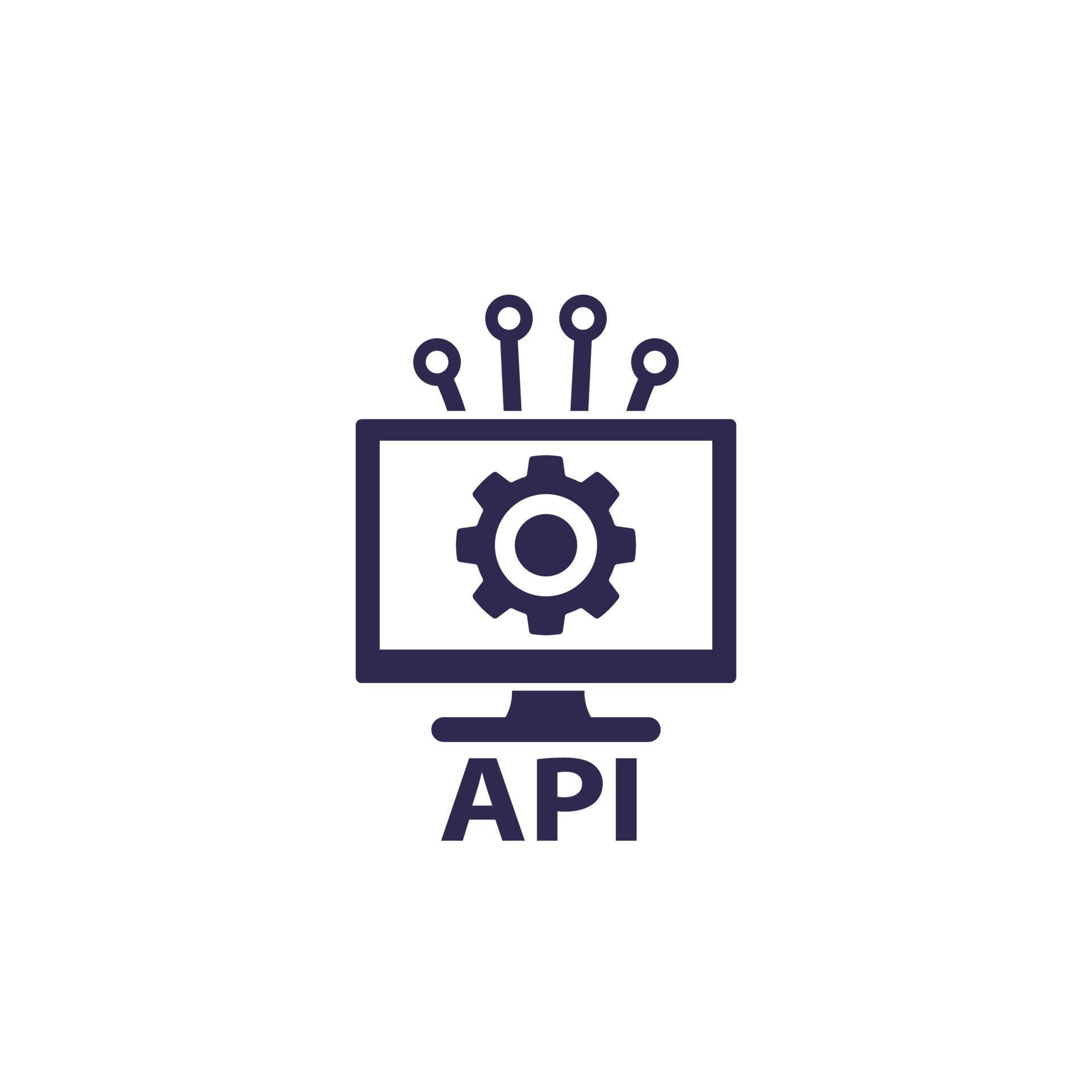API, application programming interface icon, software integration ...