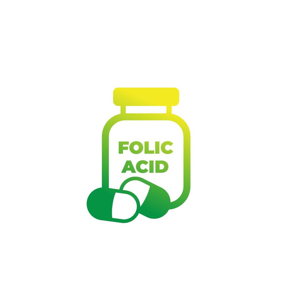 folic acid bottle icon vector
