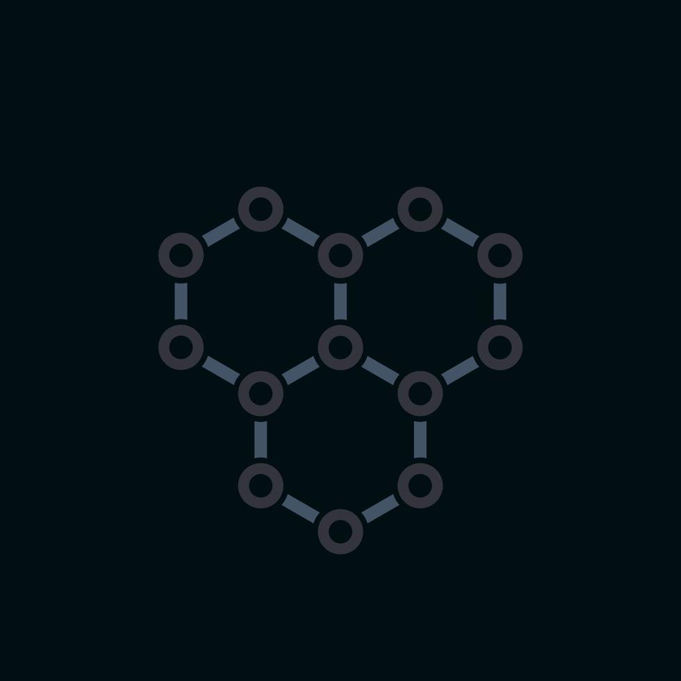 graphene icon, atomic carbon structure vector