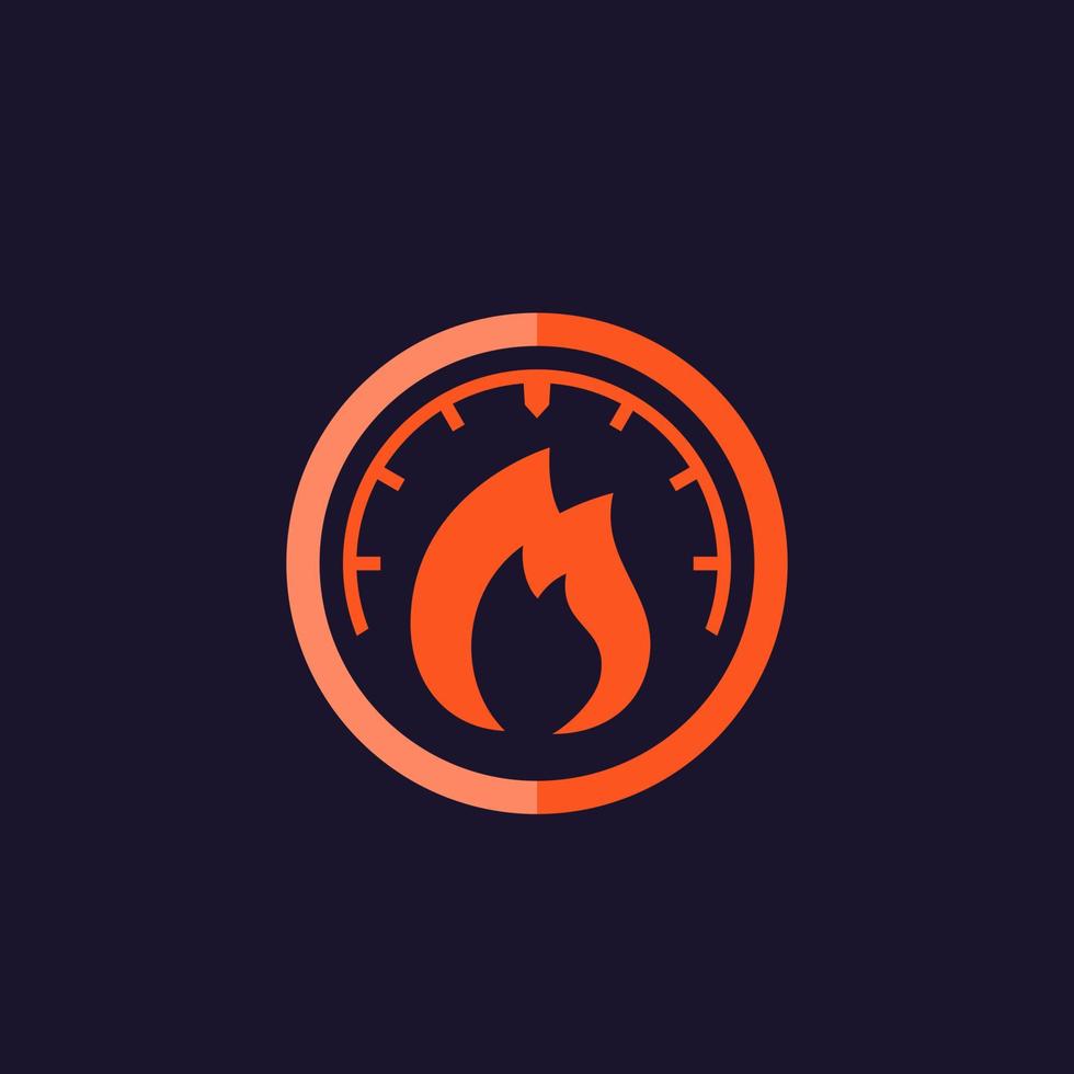 heat level meter icon vector