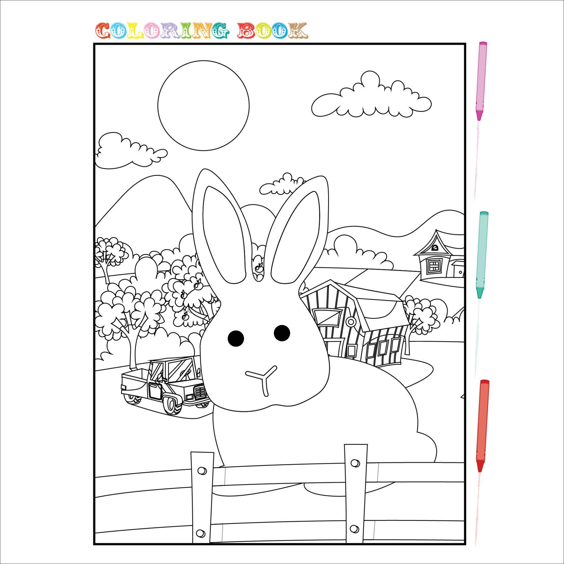 farm animal coloring pages for preschoolers 3588508 Vector ...
