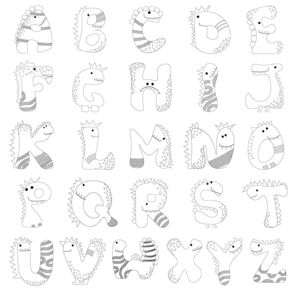 Learn the English alphabet coloring page 3588511 Vector Art ...