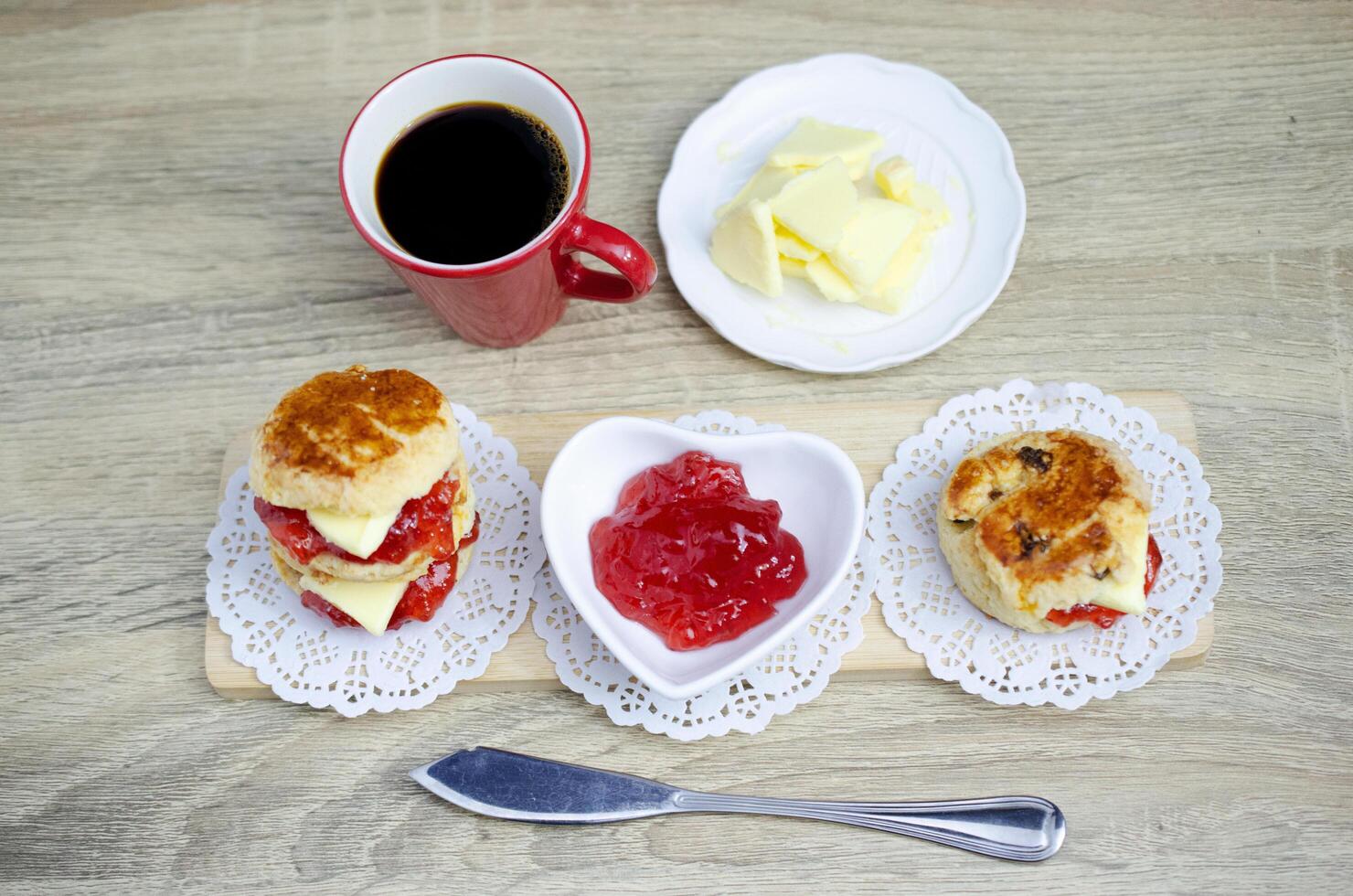 Scone dessert for breakfast photo