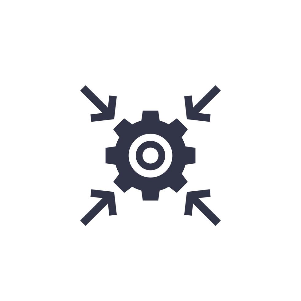 Integration process, technology icon with cogwheel 3588627 Vector Art ...