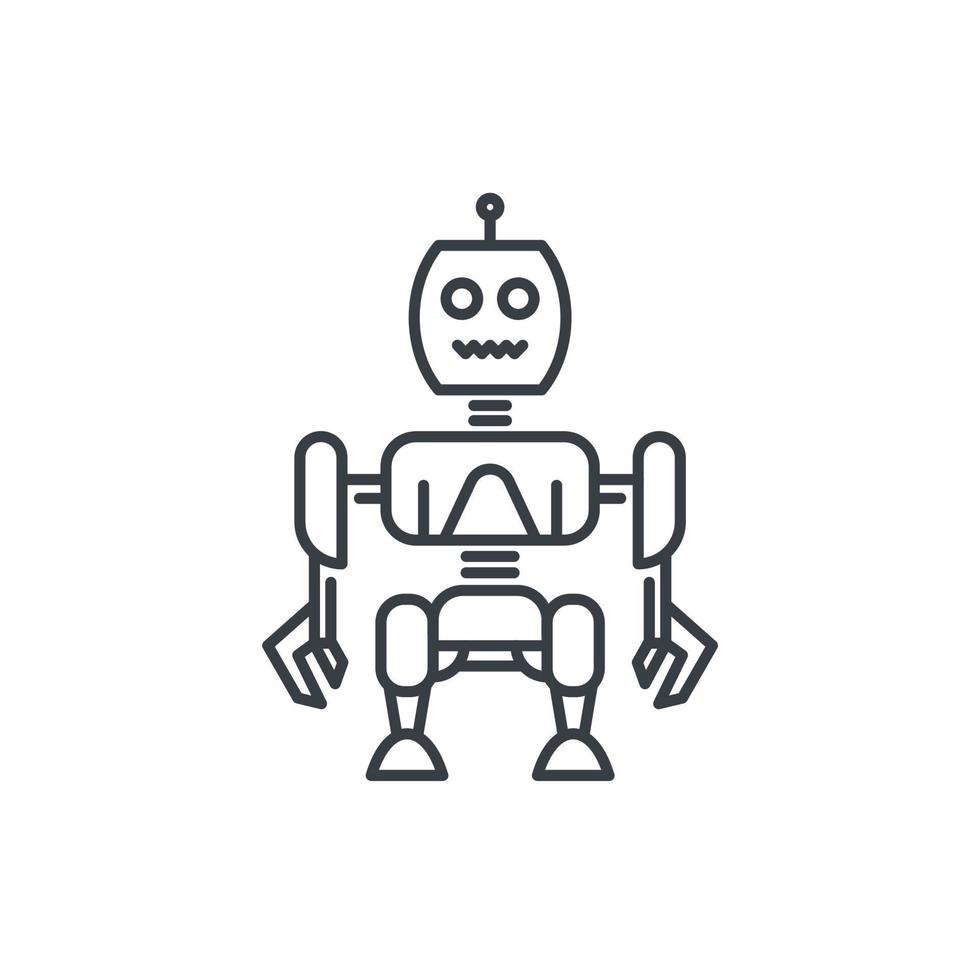 Robotics, robot vector illustration in linear style