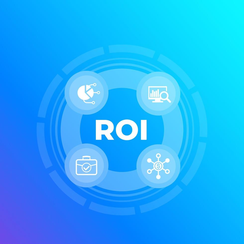 roi, retorno de la inversión ilustración vectorial vector