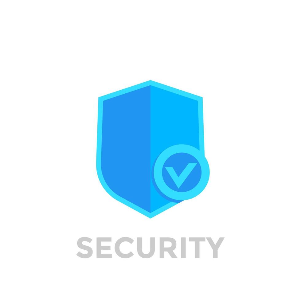 Shield with check mark, security vector icon