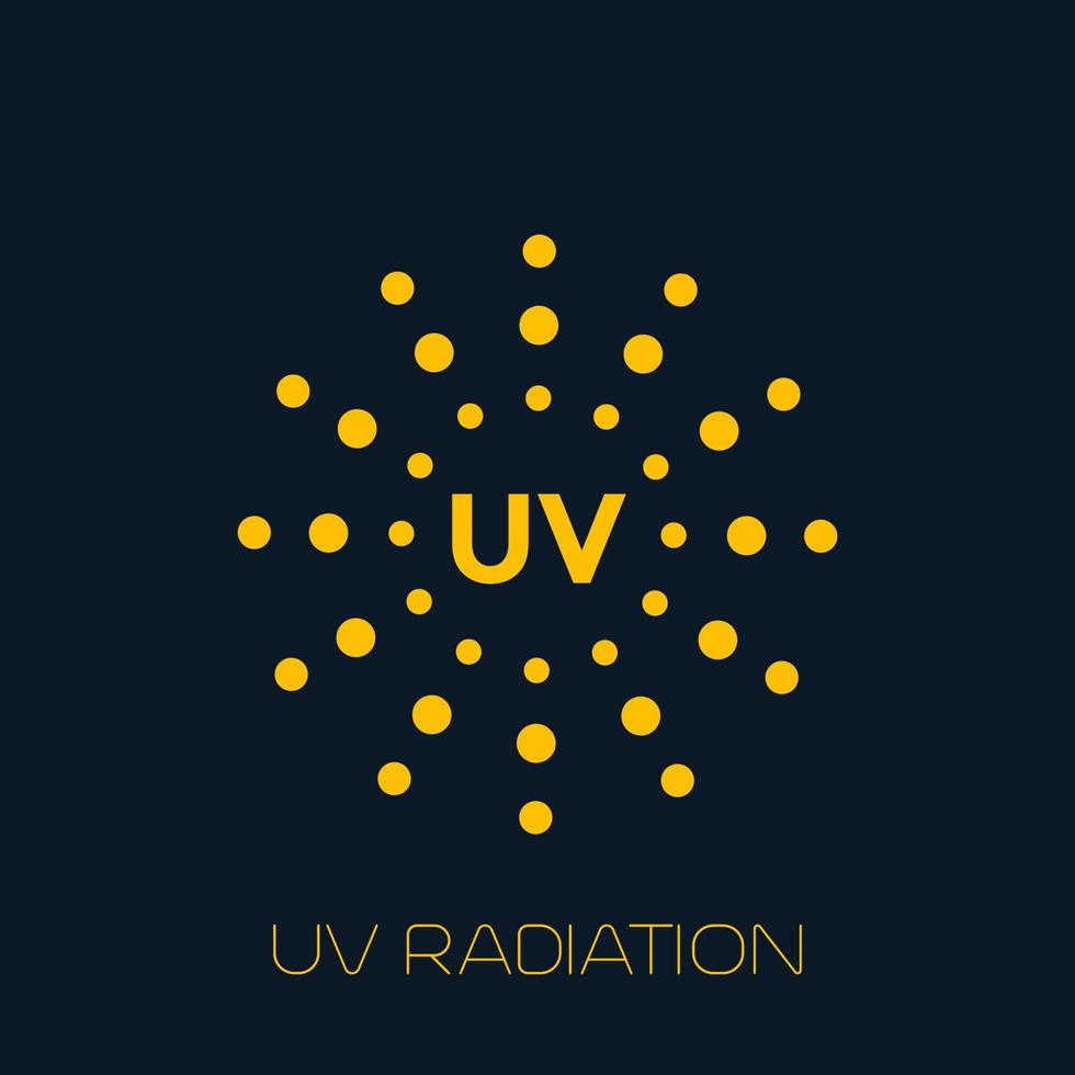 UV radiation icon vector