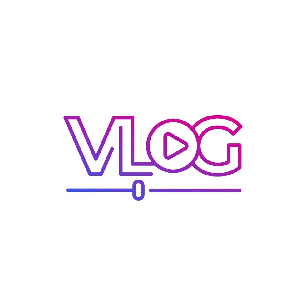 Vlog line logo on white vector