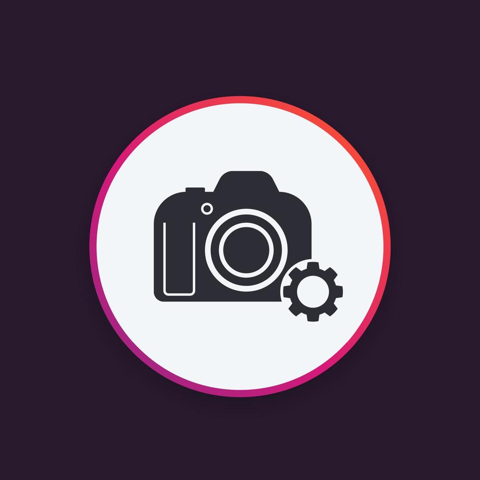 camera repair service icon vector