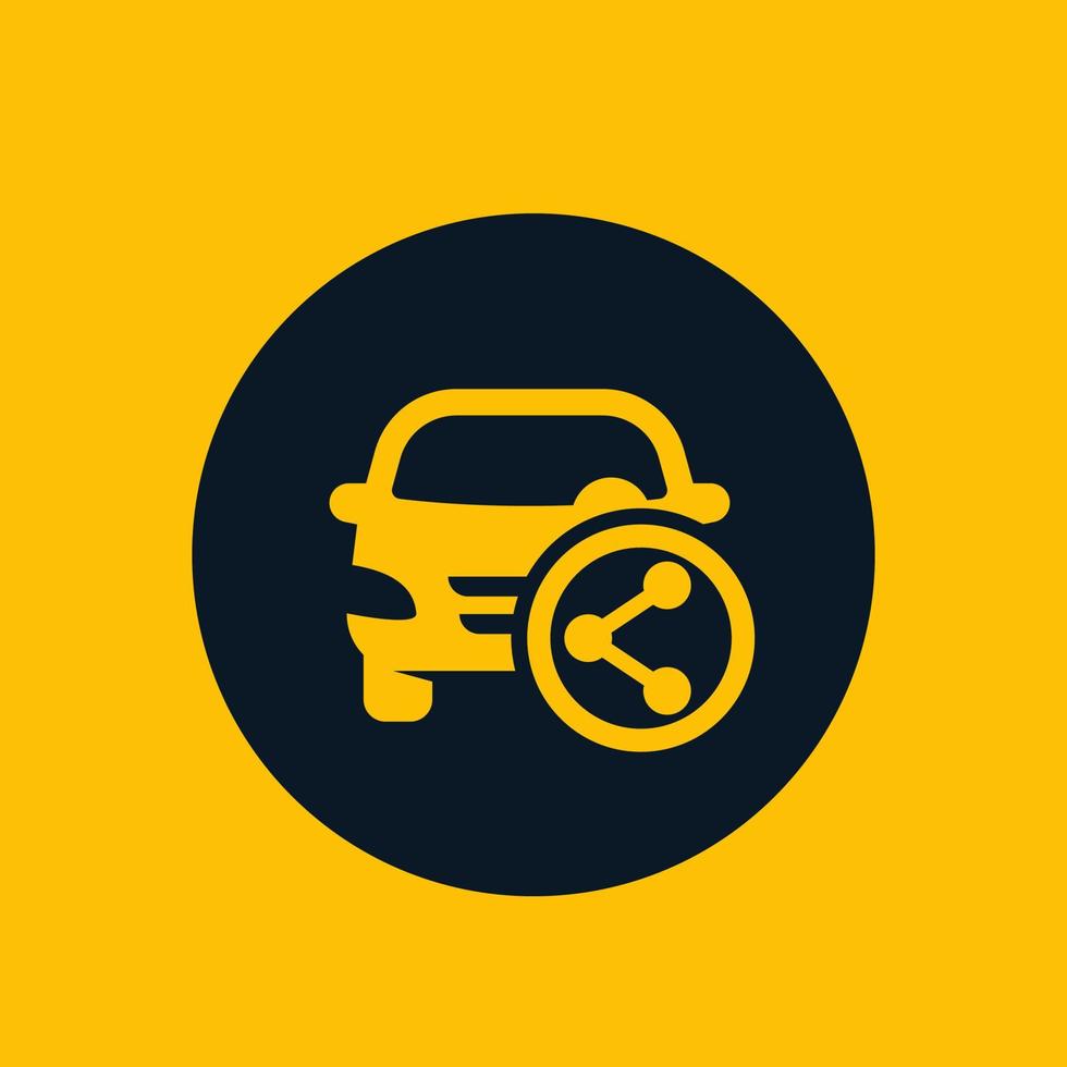 carsharing service icon, vector sign