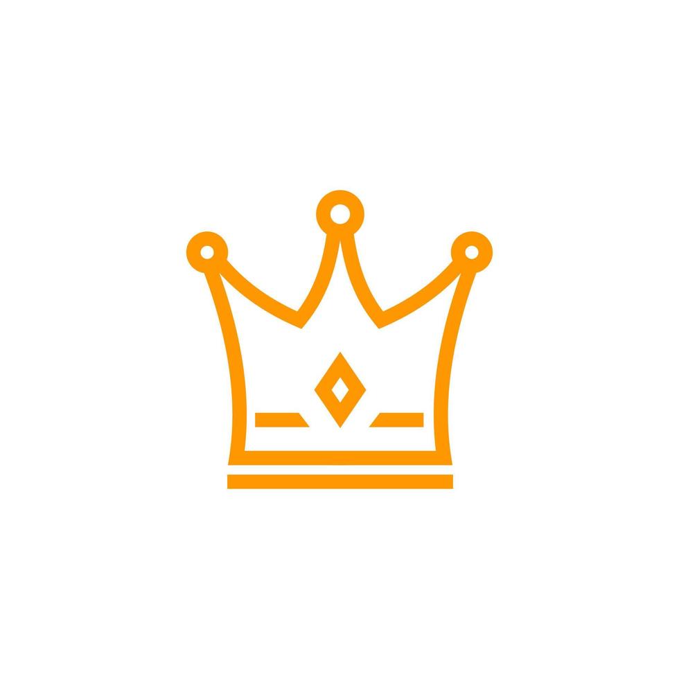 icono de corona, logotipo vectorial en blanco vector