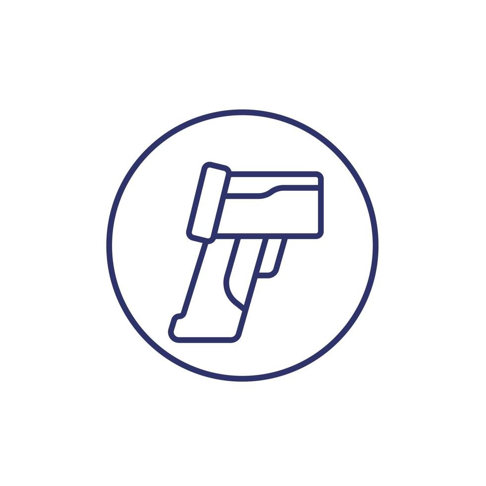 thermometer gun line icon on white vector