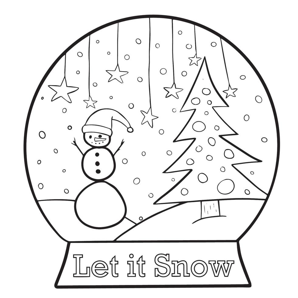 Beautiful Christmas vector illustration for coloring page ...