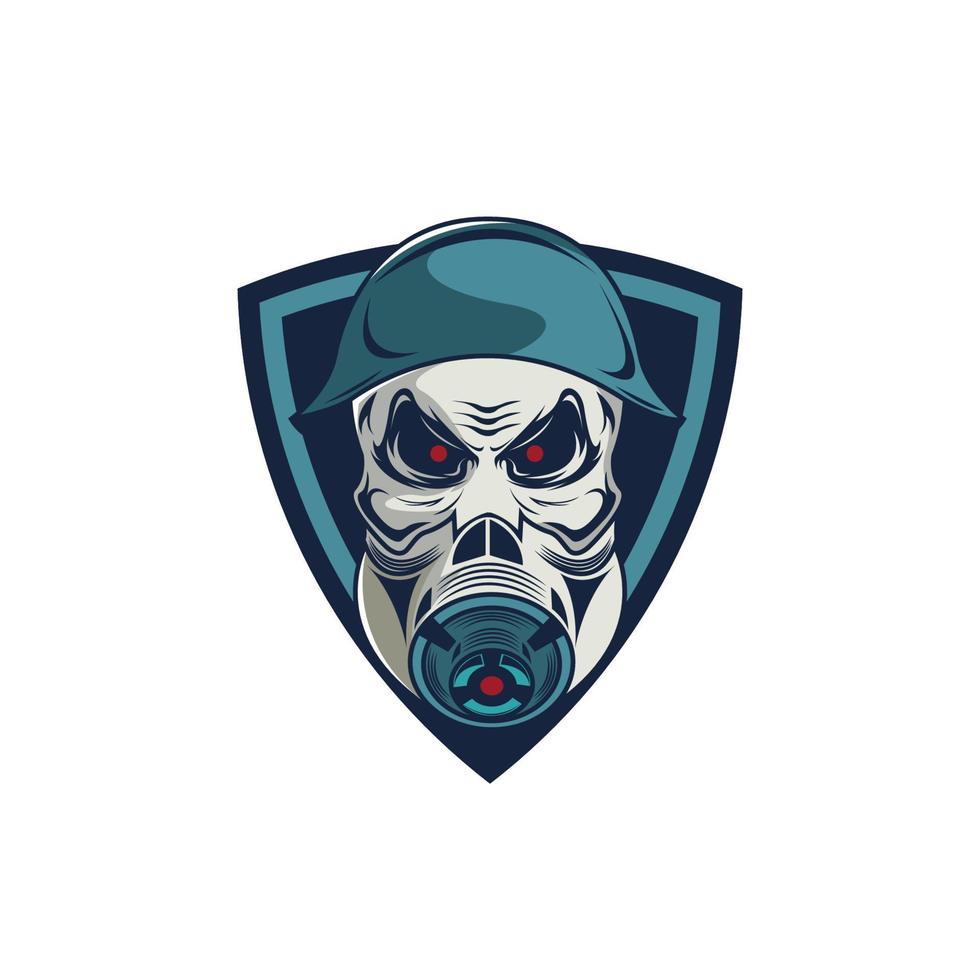 Skull with gas mask illustration vector