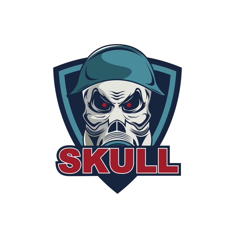 Skull with gas mask illustration vector