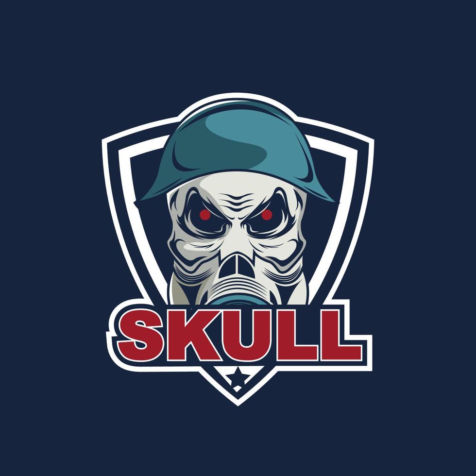 Skull with gas mask illustration vector