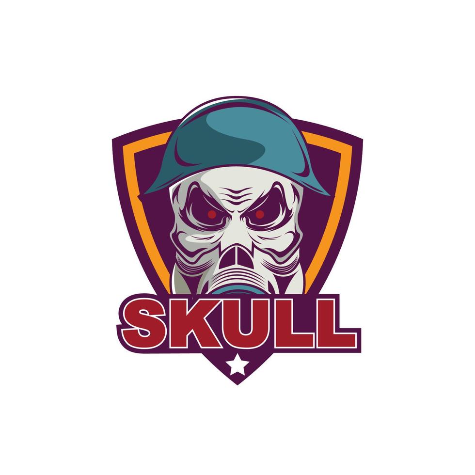 Skull with gas mask illustration vector