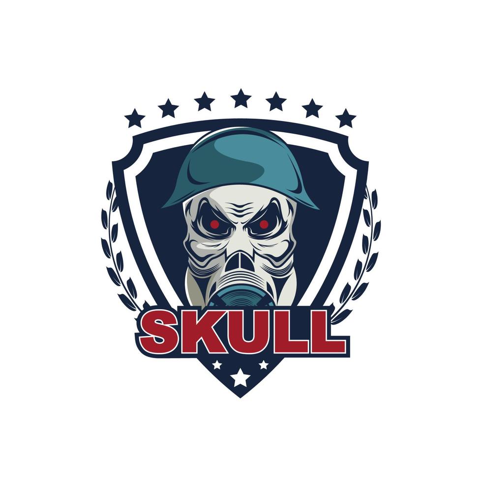 Skull with gas mask illustration vector