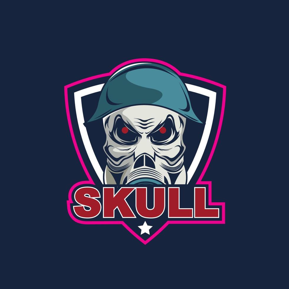 Skull with gas mask illustration vector