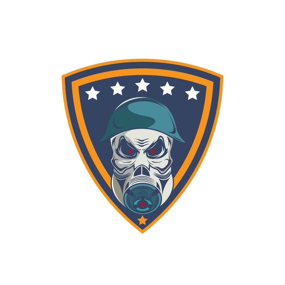 Skull with gas mask illustration vector