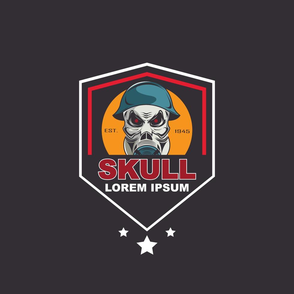 Skull with gas mask illustration vector