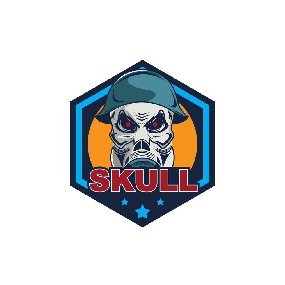 Skull with gas mask illustration vector