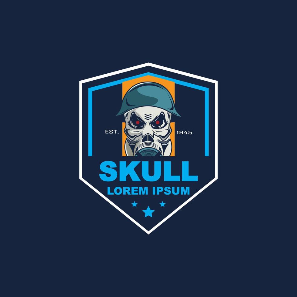 Skull with gas mask illustration vector