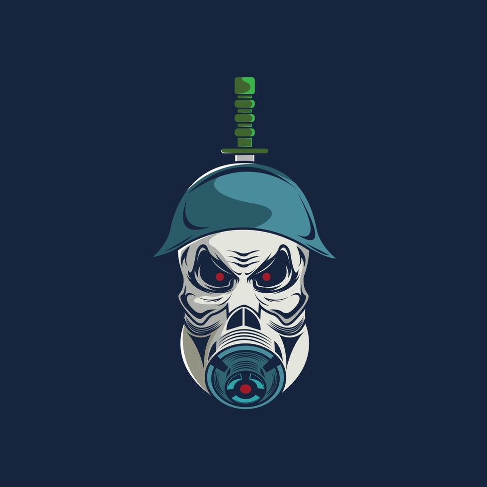 Skull with gas mask illustration vector