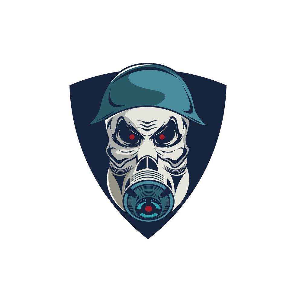 Skull with gas mask illustration vector