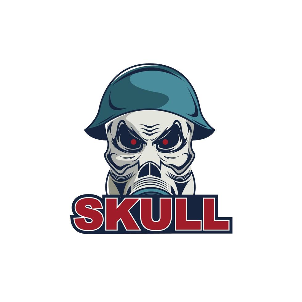 Skull with gas mask illustration vector