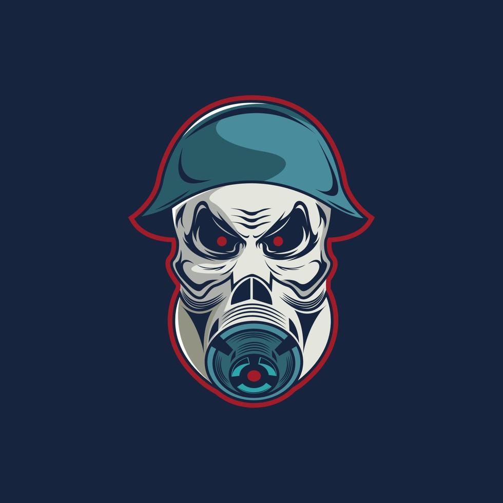 Skull with gas mask illustration vector