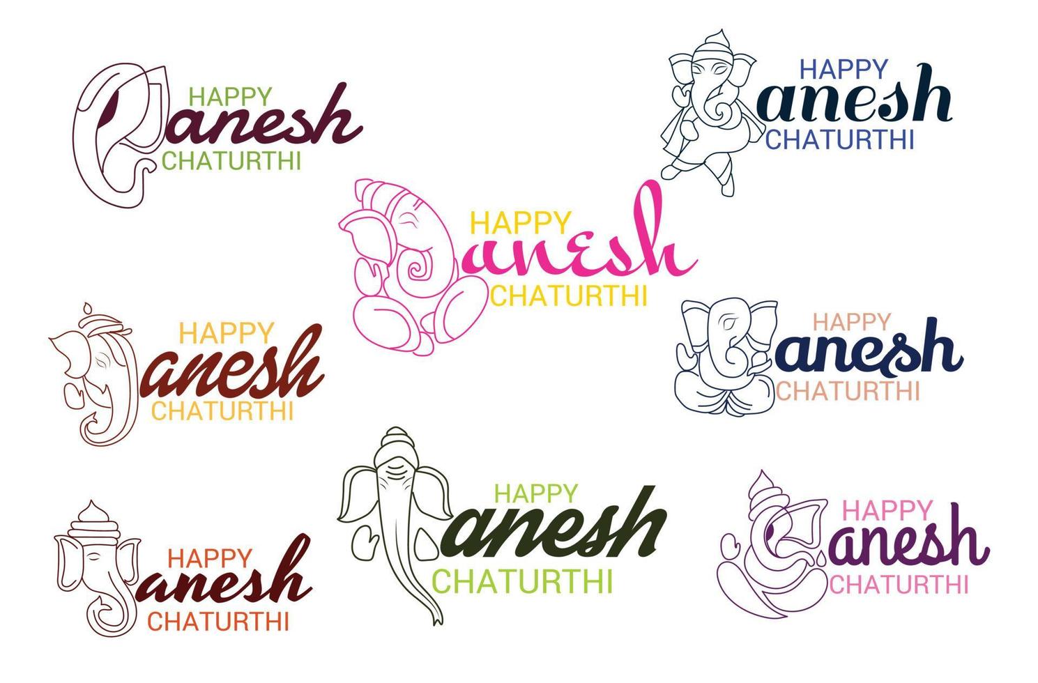 illustration of a Background for Indian Festival Happy Ganesh Chaturthi. vector