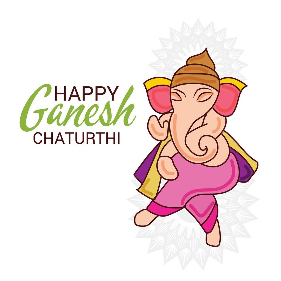 illustration of a Background for Indian Festival Happy Ganesh Chaturthi. vector