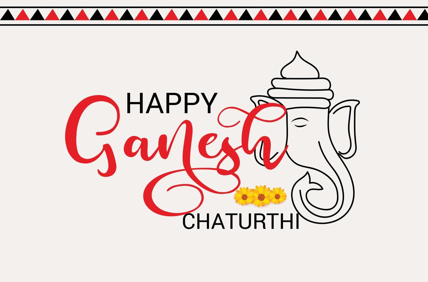 illustration of a Background for Indian Festival Happy Ganesh Chaturthi. vector