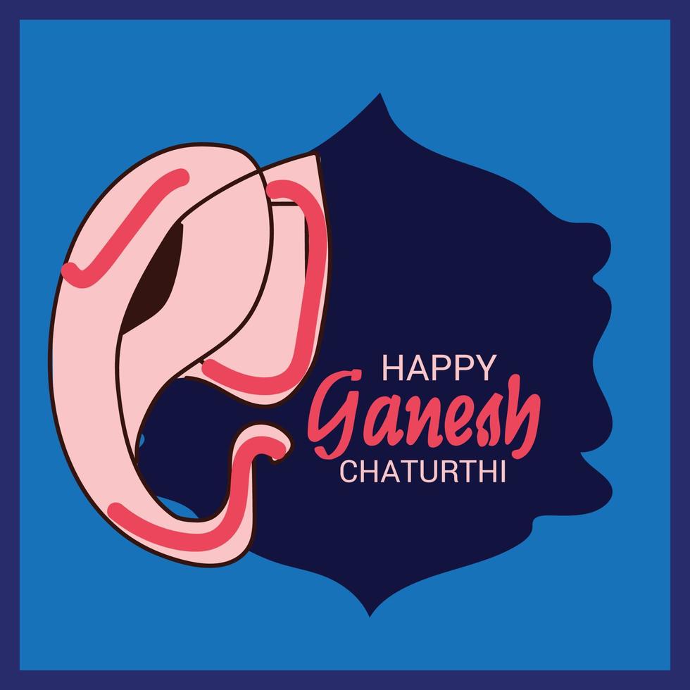illustration of a Background for Indian Festival Happy Ganesh Chaturthi. vector