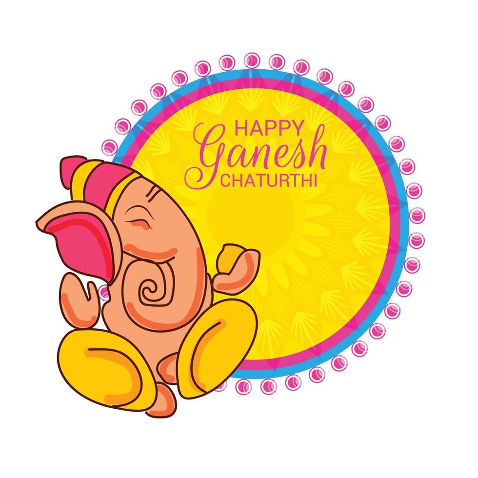 illustration of a Background for Indian Festival Happy Ganesh Chaturthi. vector