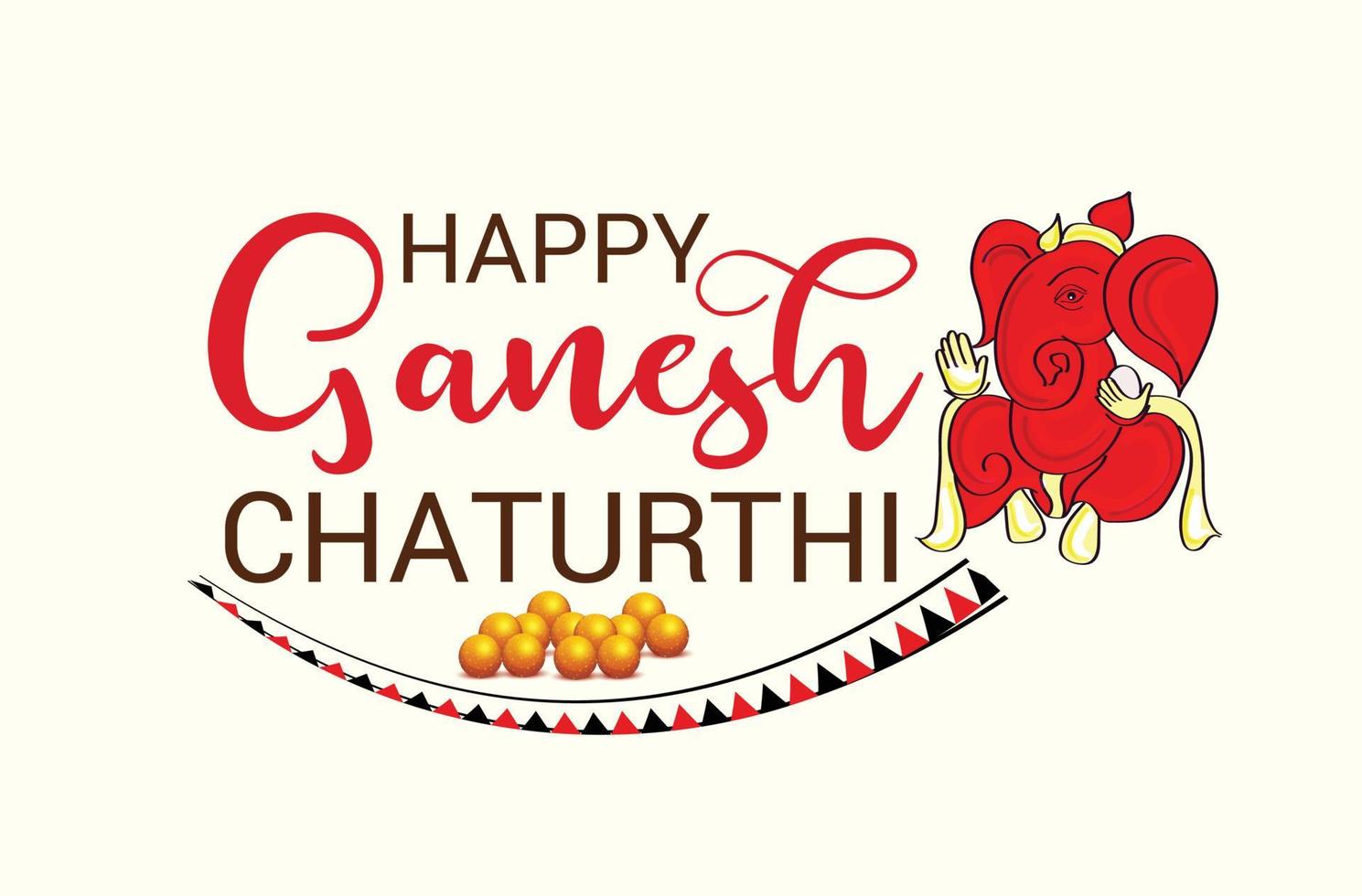 illustration of a Background for Indian Festival Happy Ganesh Chaturthi. vector