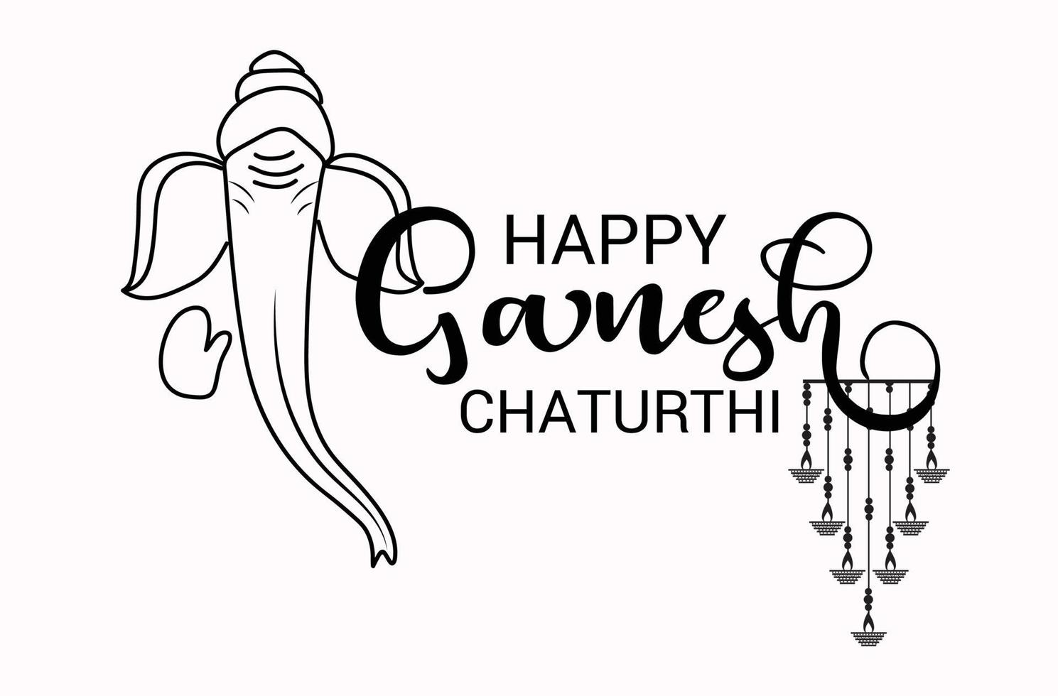 illustration of a Background for Indian Festival Happy Ganesh Chaturthi. vector